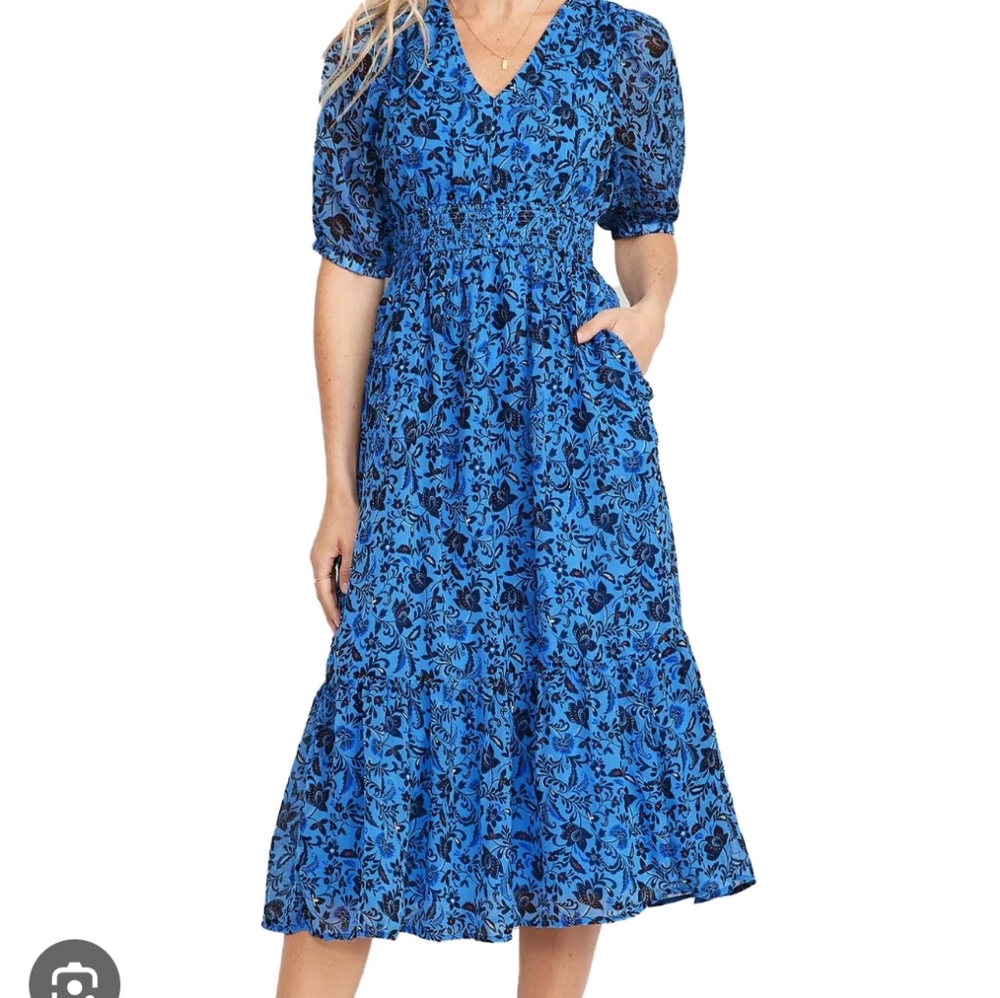 Old Navy Blue Floral Midi Dress